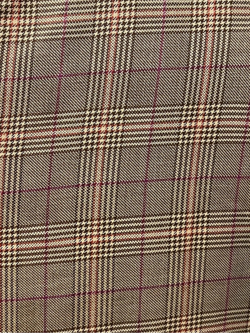 Bespoke Custom Men's 42L Tan Windowpane Glen Plaid Purple Check Blazer Jacket